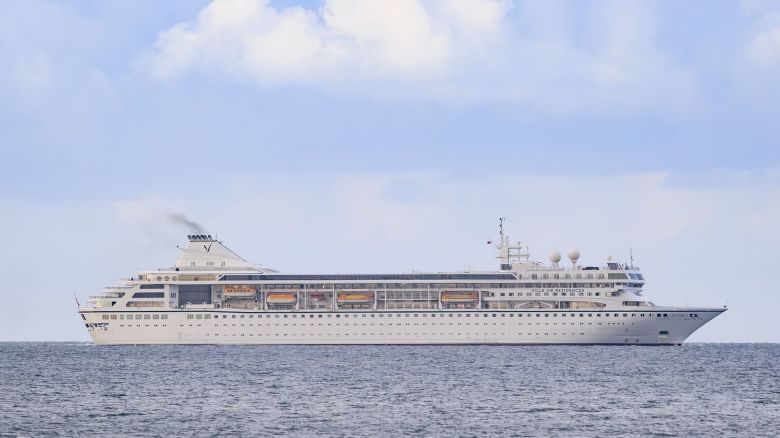 Villa Vie Odyssey cruise ship leaving Belfast Lough after being anchored off the coast on Bangor, Northern Ireland. The luxury cruise ship became marooned in Belfast for four months due to unexpected repair works and has finally got underway. Picture date: Thursday October 03, 2024. PA Photo. See PA story ULSTER CruiseShip. Photo credit should read: Liam McBurney/PA Wire