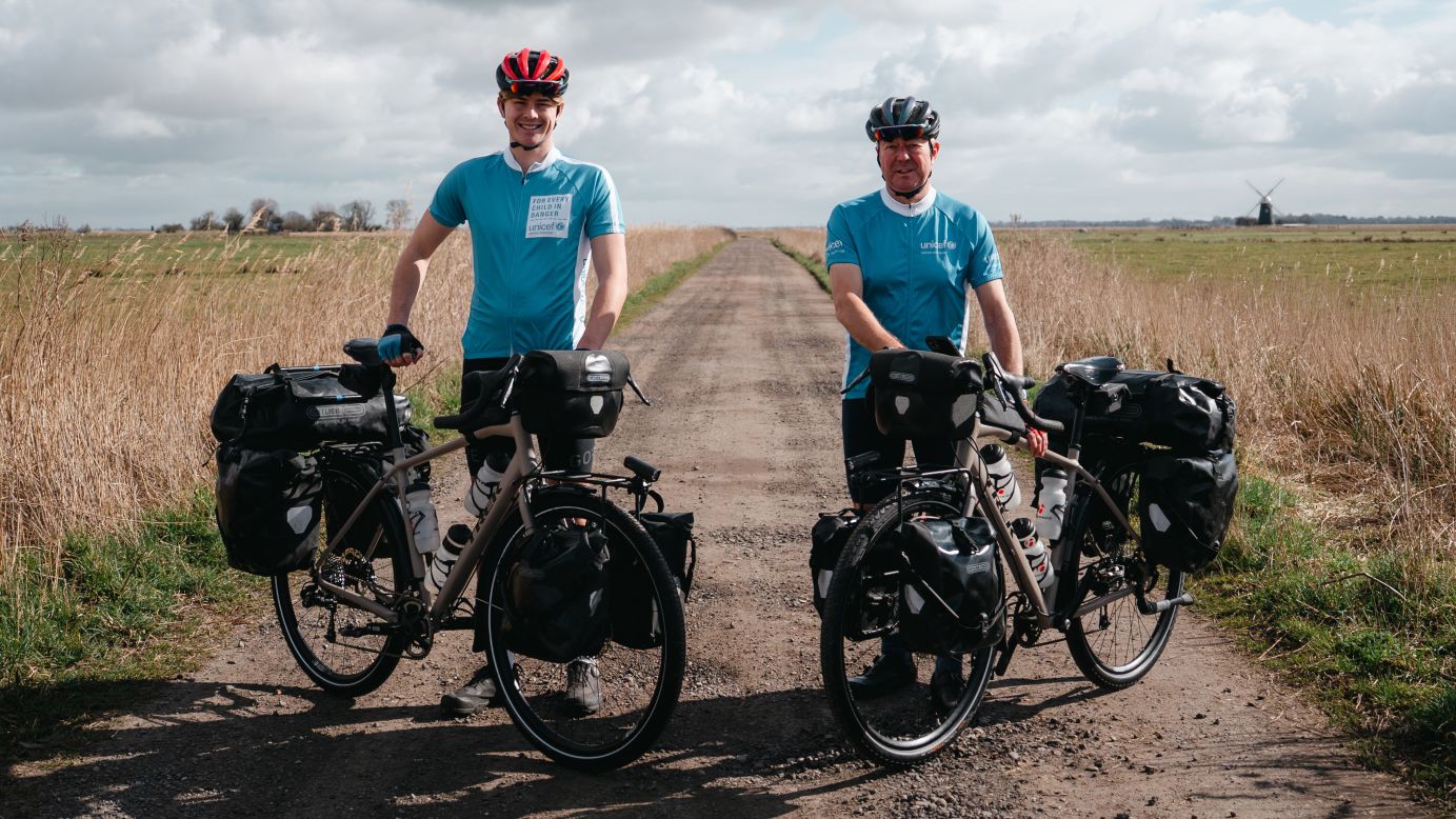 Undated family handout photo of George Kohler, 56 and his son Joshua, 22, from Norfolk in East Anglia, who will cycle 30,000 km (18,641 miles) through 29 countries across four continents while fundraising for Unicef. The father and son are hoping to set two new world records by embarking on a year-long bike ride around the world. Issue date: Thursday March 13, 2025. PA Photo. See PA story SOCIAL Cycling. Photo credit should read: Ava Flannery/PA Wire 

NOTE TO EDITORS: This handout photo may only be used in for editorial reporting purposes for the contemporaneous illustration of events, things or the people in the image or facts mentioned in the caption. Reuse of the picture may require further permission from the copyright holder. 