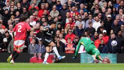 Aston Villa's Morgan Rogers (centre) scores after kicking the ball away from Manchester United goalkeeper Altay Bayindir only for the goal to be disallowed by referee Thomas Bramall during the Premier League match at Old Trafford, Manchester. Picture date: Sunday May 25, 2025. PA Photo. See PA story SOCCER Man Utd. Photo credit should read: Martin Rickett/PA Wire.

RESTRICTIONS: EDITORIAL USE ONLY No use with unauthorised audio, video, data, fixture lists, club/league logos or "live" services. Online in-match use limited to 120 images, no video emulation. No use in betting, games or single club/league/player publications.