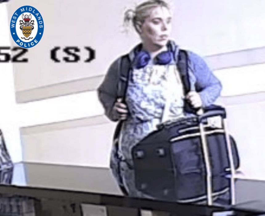 A police handout photo of Betro checking into a hotel in Birmingham, England.