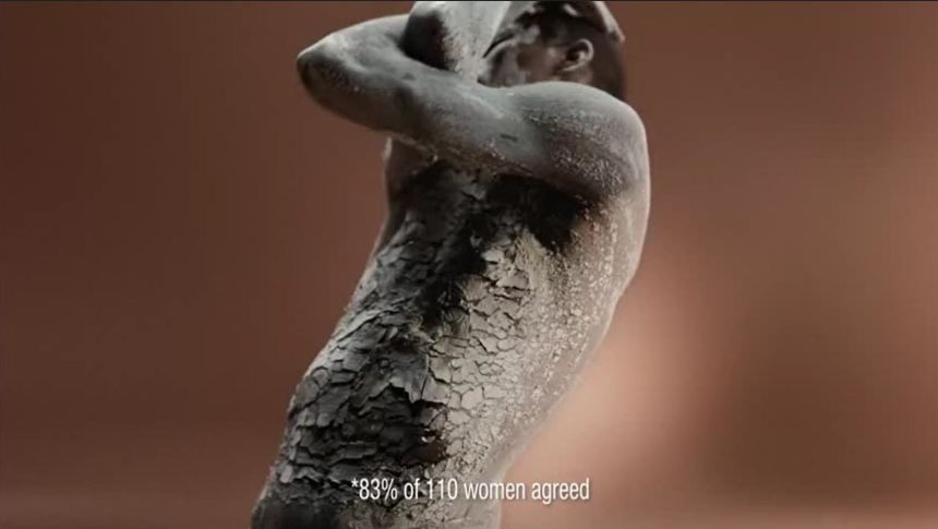 Undated screengrab from a video issued by the UK's Advertising Standards Authority of a TV ad for Sanex shower gel, shown in June 2025