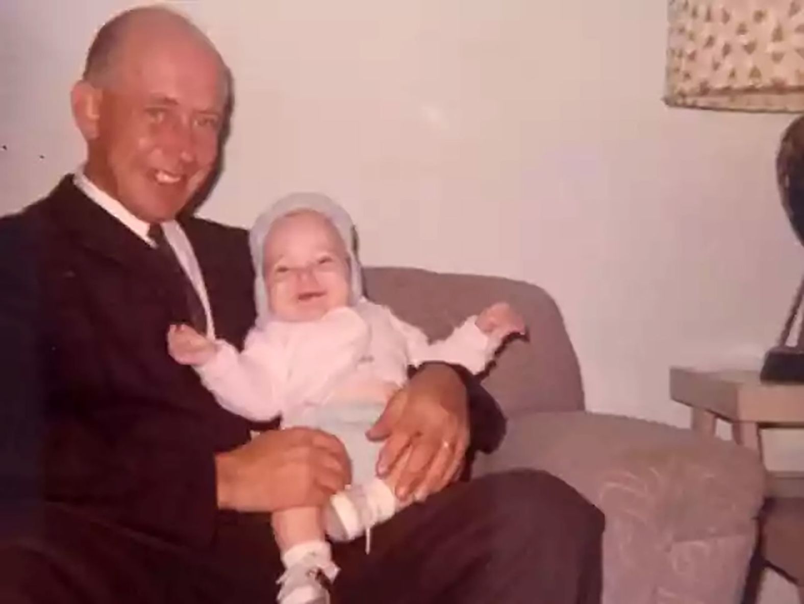 A baby Tim Walz is held by his father, James. The future Minnesota governor was born on April 6, 1964, in West Point, Nebraska.