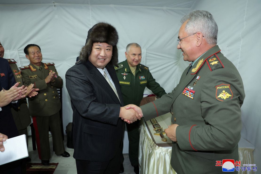 North Korean leader Kim Jong Un shakes hands with Russia's Defense Minister Sergei Shoigu during a visit to Vladivostok, Russia last September.