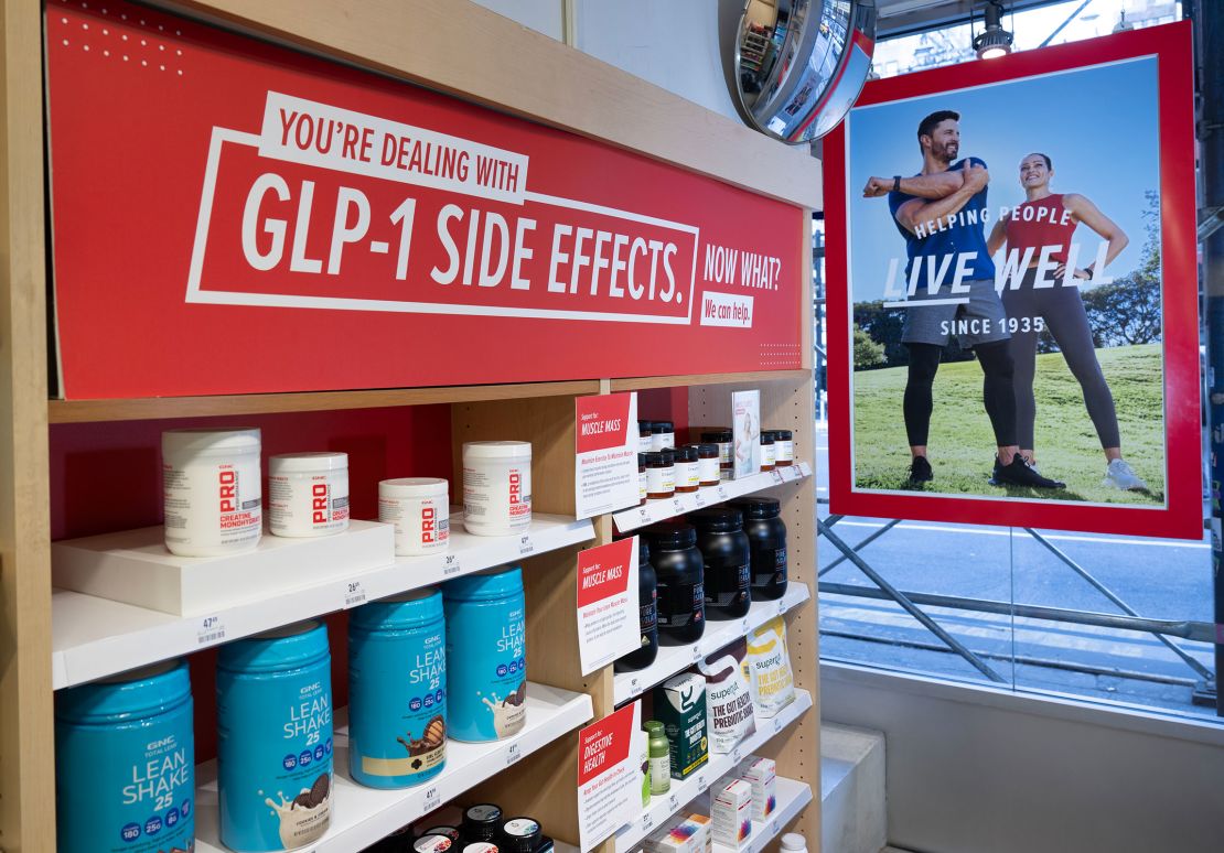 GNC's new GLP-1 support section is available in all 2,300 stores across the United States.