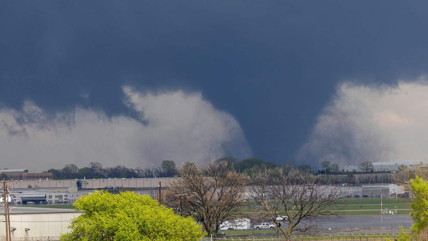During a major tornado outbreak on April 26, 2024 this EF3 tornado crossed over I-80 damaging a large housing subdivision just east of the Lincoln, Nebraska, airport.