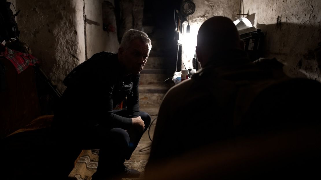 CNN’s Nick Paton Walsh talks to Oleksandr inside a bunker in Lyptsi, Ukraine.