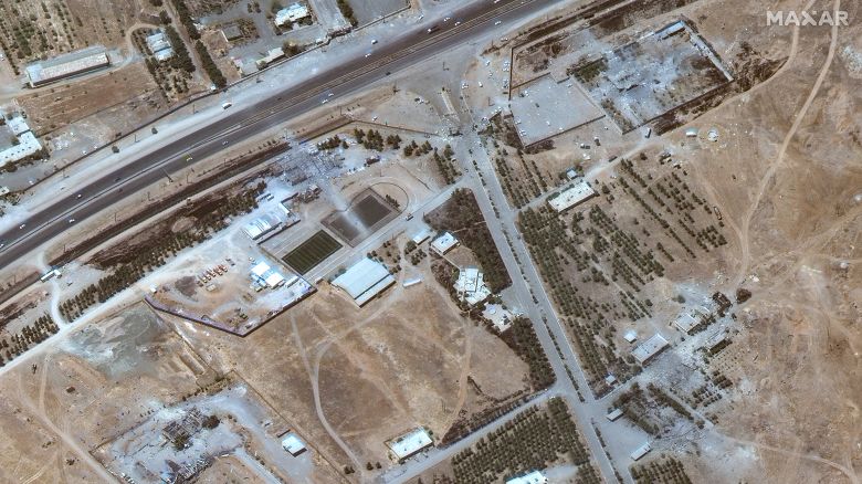 A satellite image shows significant damage to buildings at Iran's Kermanshah Missile Facility after repeated Israeli Strikes on the site. Satellite image ©2025 Maxar Technologies.