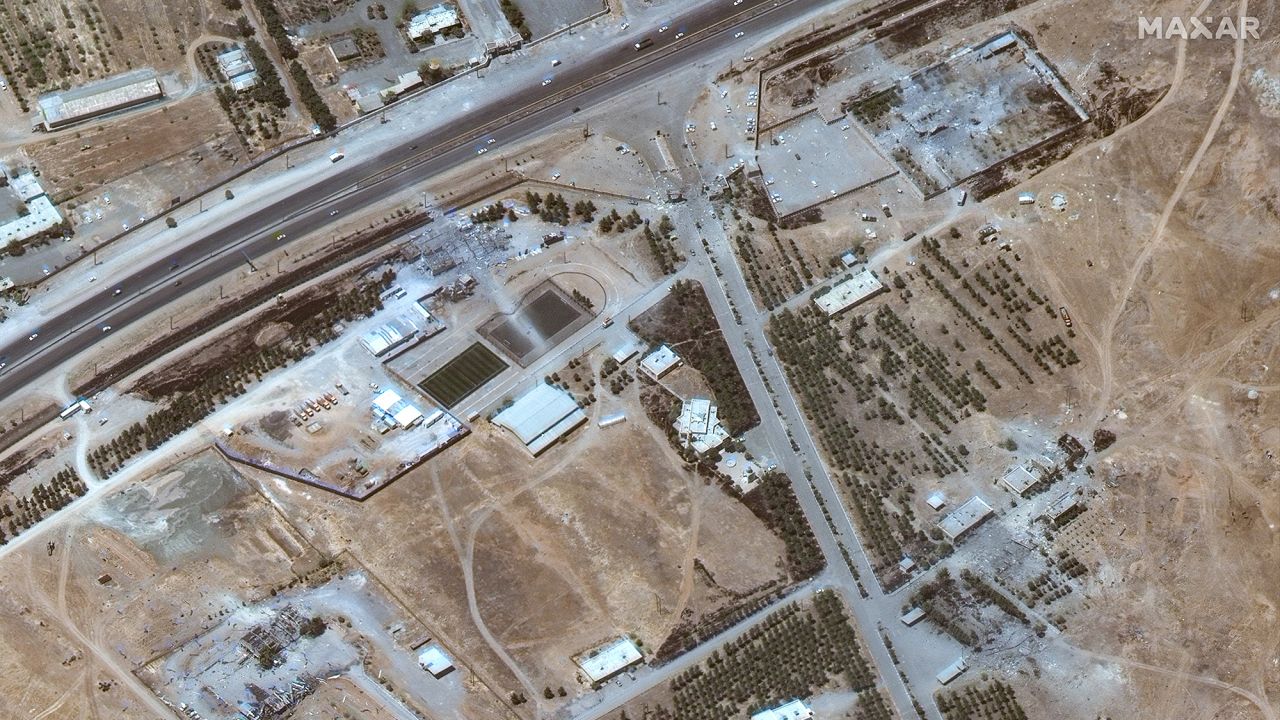 A satellite image shows significant damage to buildings at Iran's Kermanshah Missile Facility after repeated Israeli Strikes on the site.