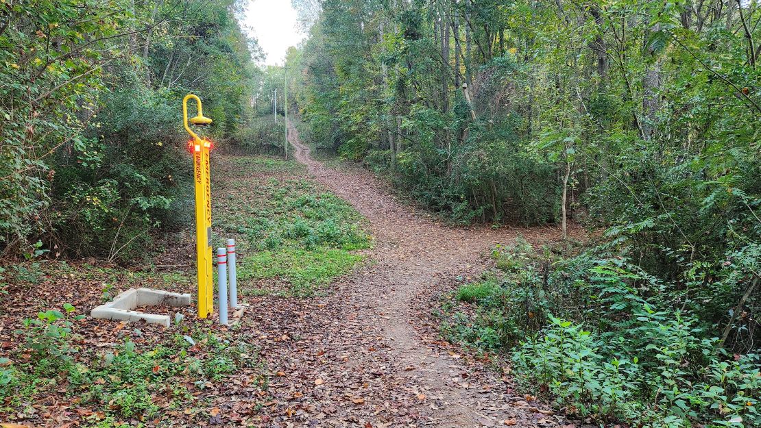 UGA installed new emergency call stations with cameras in Oconee Forest Park.