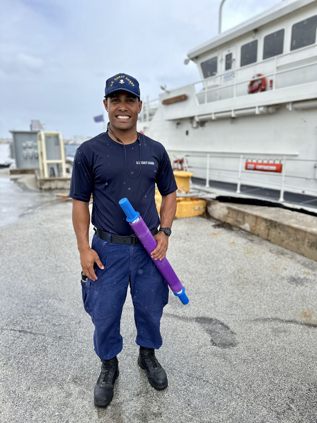 U.S. Coast Petty Officer 2nd Class Eugene Halishlius is from Micronesia.