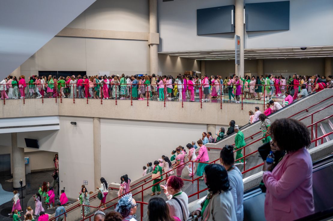 Harris recently spoke at Alpha Kappa Alpha's Boule, or national convention, in Dallas to shore up support for the Democratic presidential campaign ahead of the 2024 election.