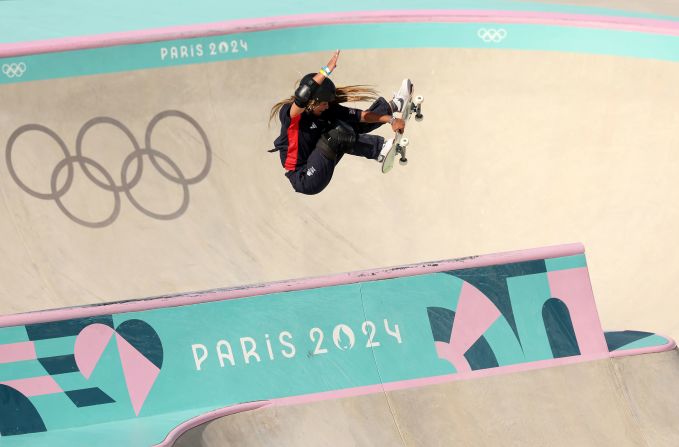 British skateboarder Sky Brown competes in the park event on August 6. <a >She would go on to win the bronze</a>.