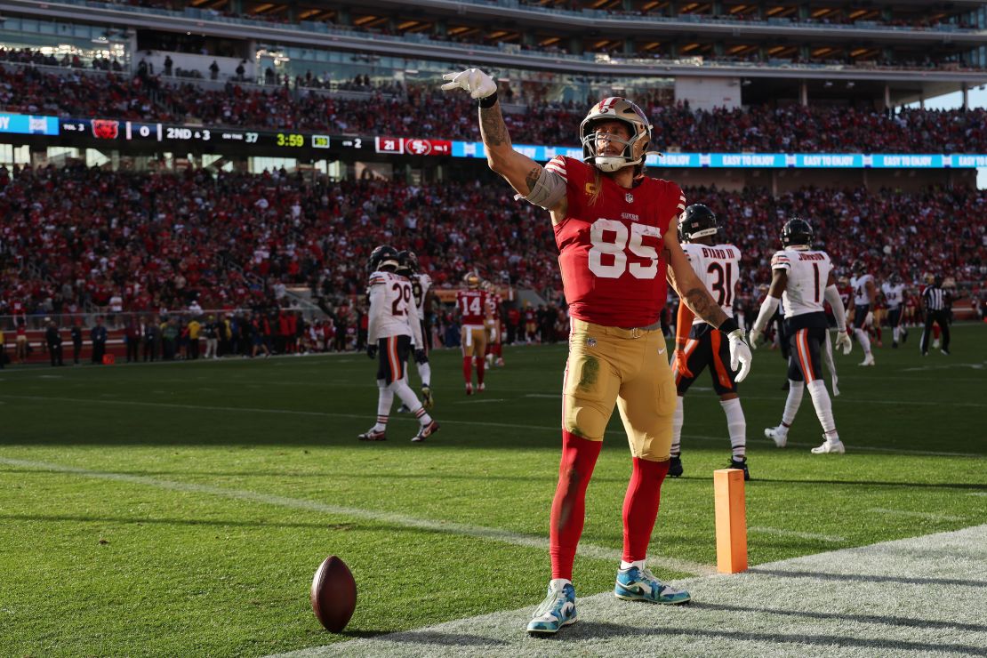 49ers tight end George Kittle had 151 receiving yards in the win over the Bears.