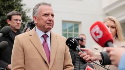 Steve Witkoff, special envoy to the Middle East, speaks alongside White House Press Secretary Karoline Leavitt to the press outside of the White House on March 06, 2025 in Washington, DC.