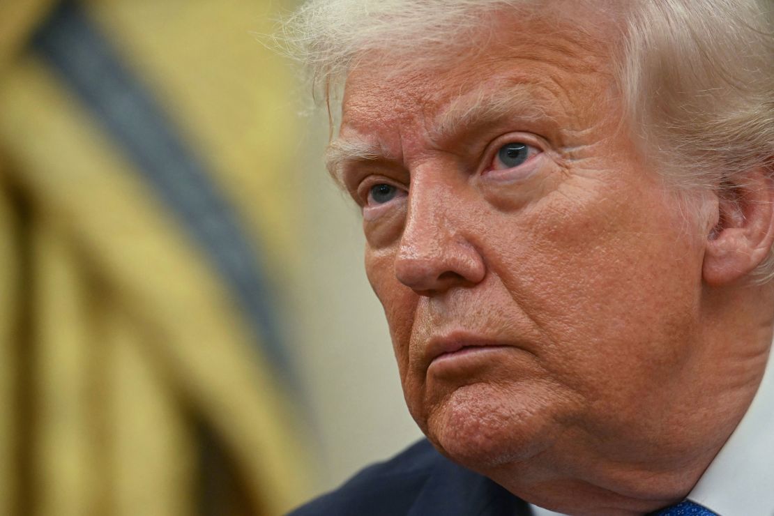 US President Donald Trump in the Oval Office of the White House in Washington, DC, on Monday.