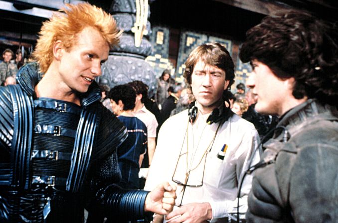 Lynch talks with Sting, left, and Kyle MacLachlan on the set of "Dune" in 1984. Lynch and MacLachlan became frequent collaborators over the years.