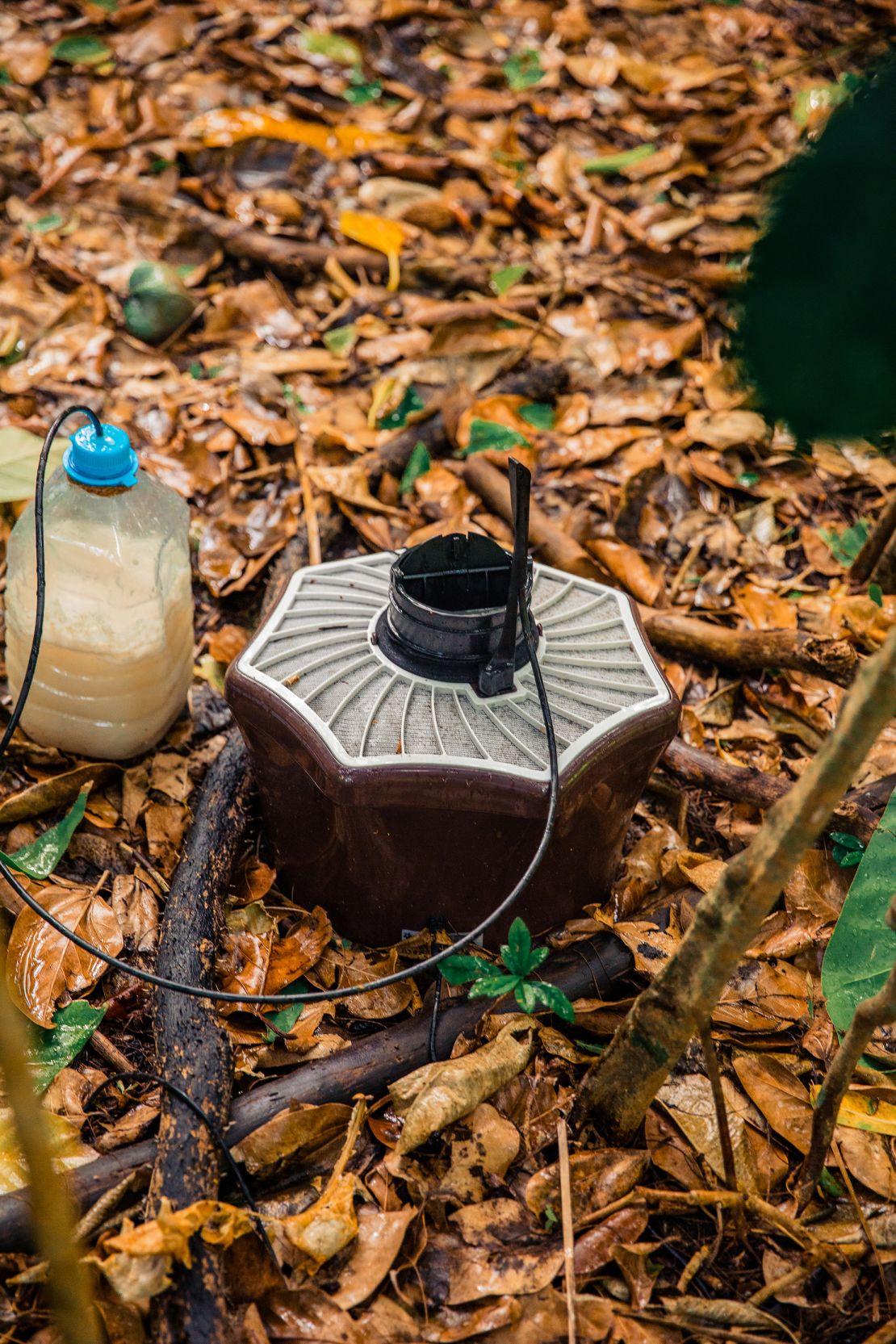 A Biogents-created mosquito trap at Soneva Fushi