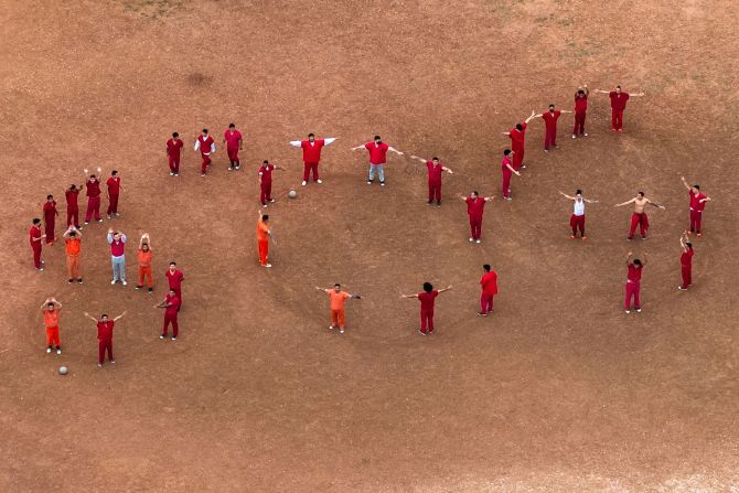 <a  target="_top" href="/newspapers?url=https://www.cnn.com/2025/05/01/us/video/sos-migrants-texas-detention-center-contd-digvid">Detainees form the letters SOS</a> at the Bluebonnet Detention Center in Anson, Texas, on Monday, April 28. The detention center is housing migrants who are accused of being gang members and facing deportation under the 1798 Alien Enemies Act.