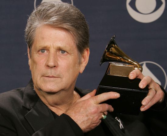 Wilson poses with a Grammy Award he won for best rock instrumental performance ("Mrs. O'Leary's Cow") in 2005.