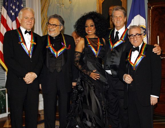 Wilson, second from right, was one of the Kennedy Center Honorees in 2007. Here, he poses with fellow honorees: from left, actor Steve Martin, pianist Leon Fleisher, singer Diana Ross and film director Martin Scorsese.