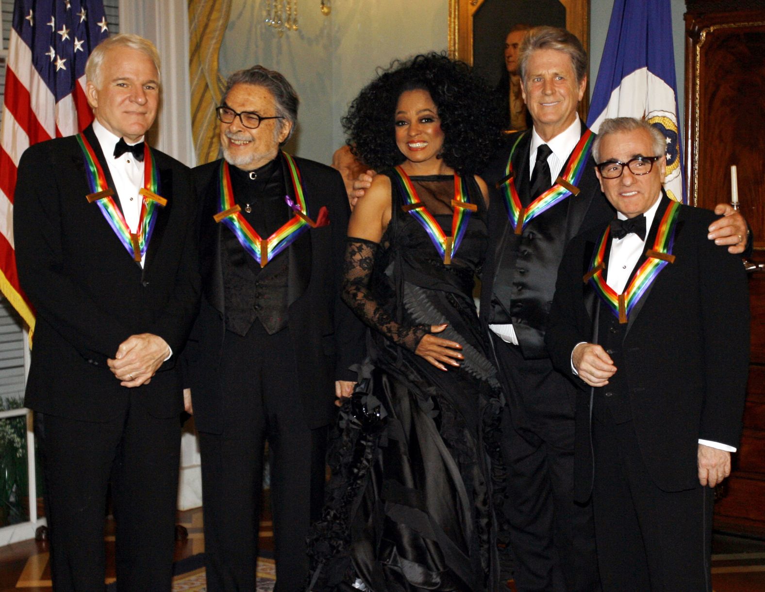 Wilson, second from right, was one of the Kennedy Center Honorees in 2007. Here, he poses with fellow honorees: from left, actor Steve Martin, pianist Leon Fleisher, singer Diana Ross and film director Martin Scorsese.