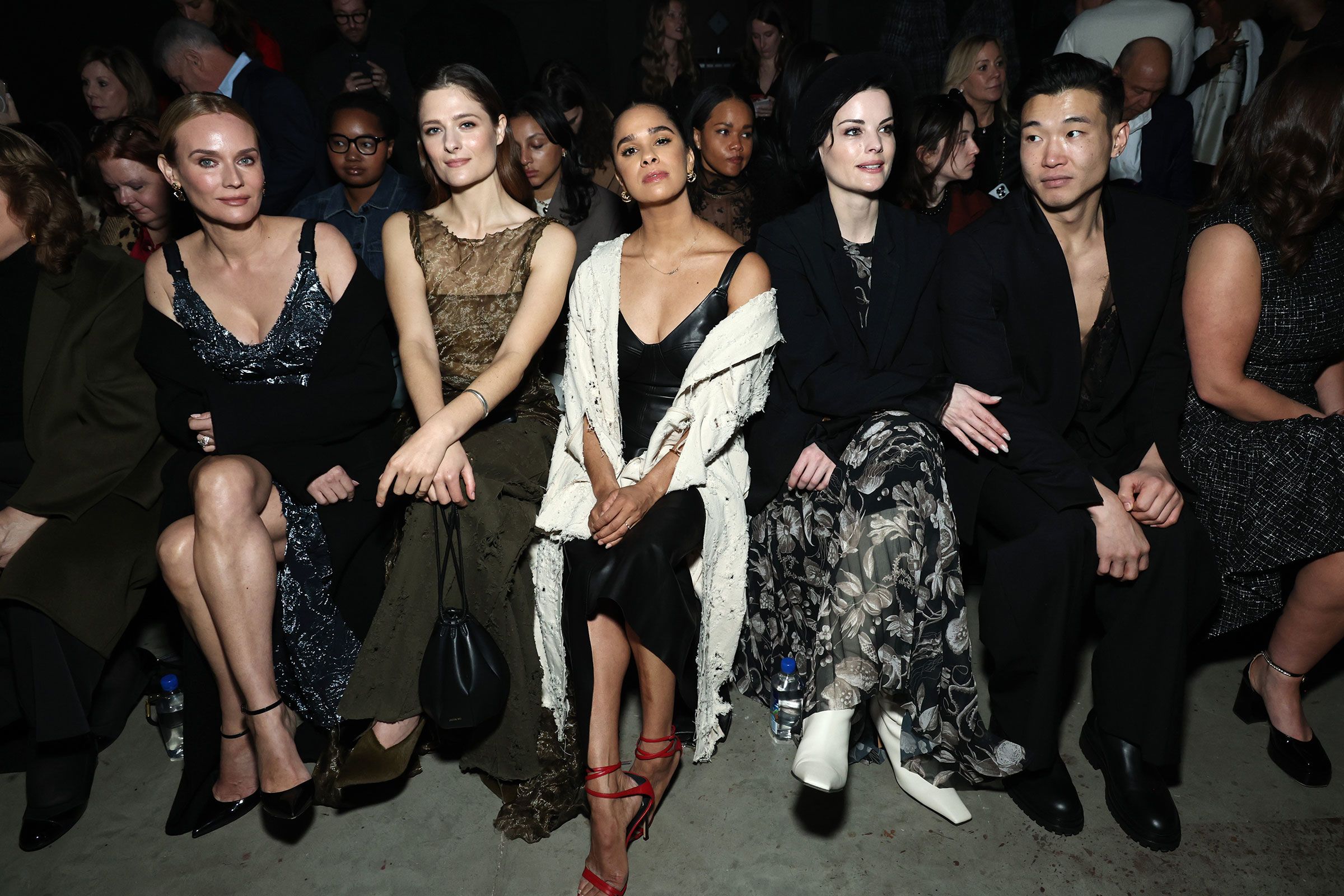 Diane Kruger, Louisa Jacobson, Misty Copeland, Jaimie Alexander and Joel Kim Booster at the Jason Wu runway show on Sunday.