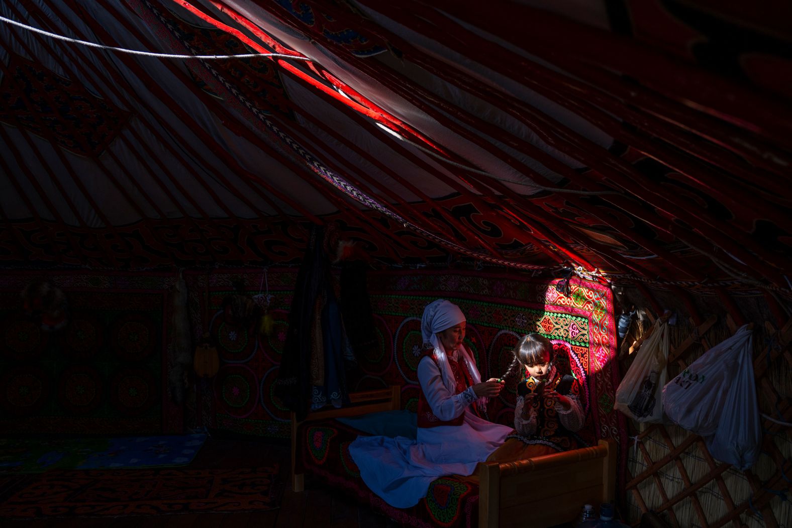 A child prepares before a performance during an official tour for media and other guests in Mongolia’s Gorkhi-Terelj National Park on Friday, September 1. Pope Francis was visiting the country the next day.