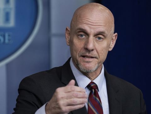 Stephen Hawn, director of the Food and Drug Administration, speaks during the coronavirus daily briefing at the White House in Washington D.C., on April 21. 