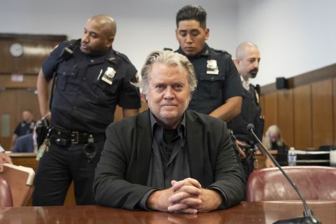 Steve Bannon attends an arraignment on state corruption charges at the New York Criminal Courthouse on Sept. 8.