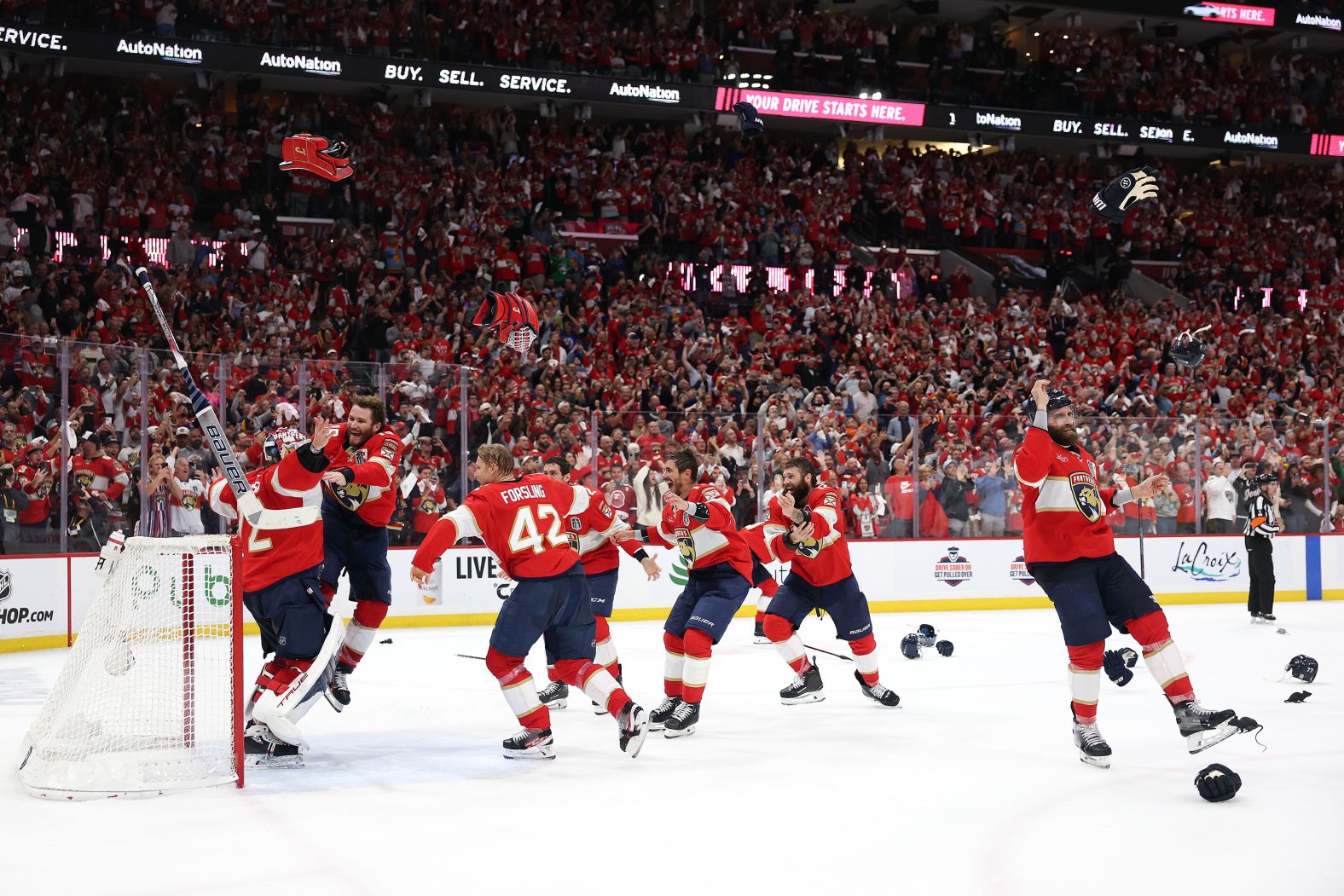 The NHL’s Florida Panthers celebrate after they defeated the Edmonton Oilers <a href="index.php?page=&url=https%3A%2F%2Fwww.cnn.com%2F2025%2F06%2F17%2Fsport%2Fflorida-panthers-win-stanley-cup-spt">to win their second straight Stanley Cup</a> on Tuesday, June 17. The Panthers won the series in six games.