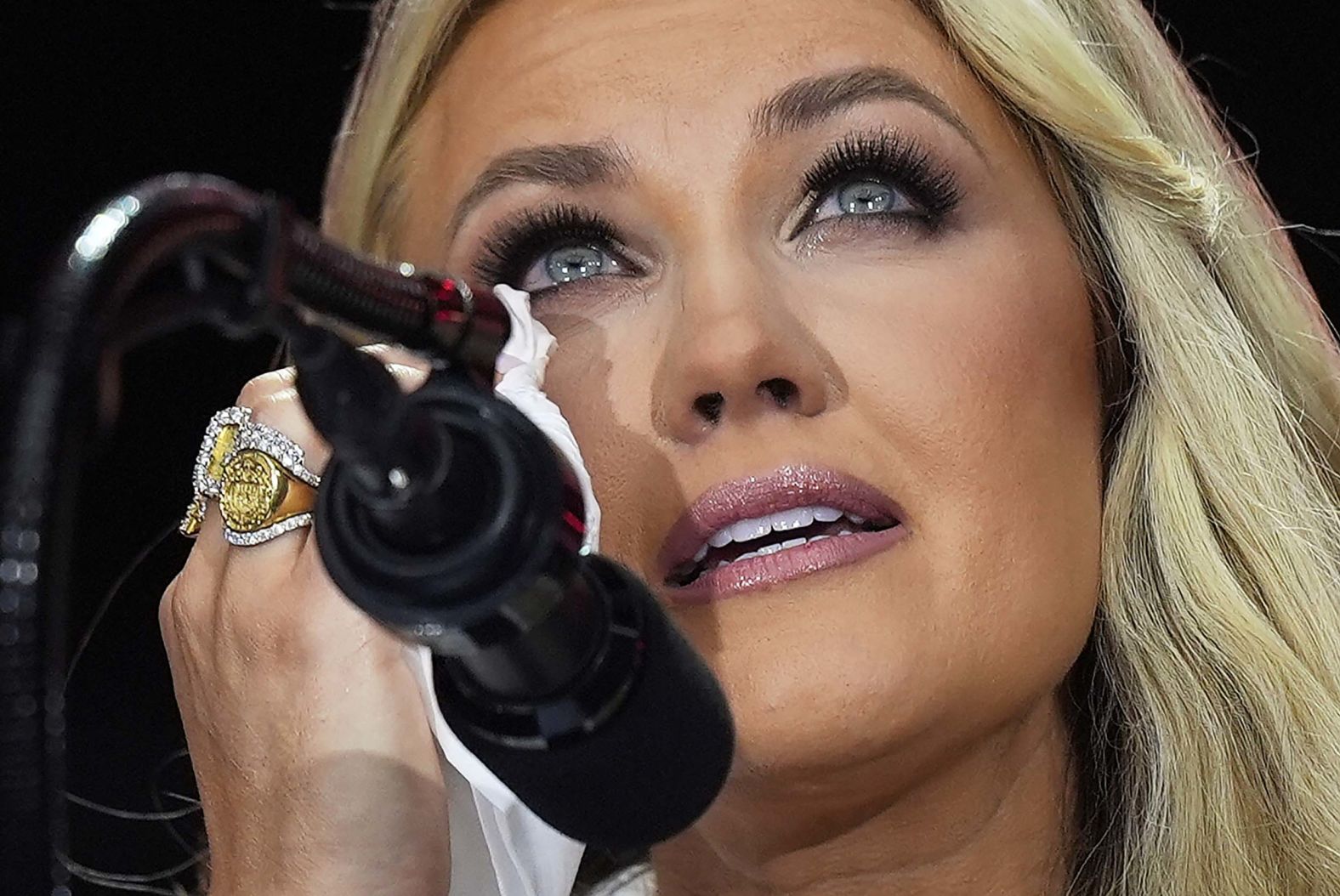 Erika Kirk, widow of conservative activist Charlie Kirk, speaks at <a href="index.php?page=&url=https%3A%2F%2Fwww.cnn.com%2Fpolitics%2Flive-news%2Fcharlie-kirk-funeral-09-21-25">his memorial</a> in Glendale, Arizona, on Sunday, September 21. Tens of thousands of supporters filled State Farm Stadium to pay their respects. Charlie Kirk, 31, <a href="index.php?page=&url=https%3A%2F%2Fwww.cnn.com%2F2025%2F09%2F10%2Fpolitics%2Fcharlie-kirk-obituary">was fatally shot</a> while speaking at Utah Valley University on September 10.