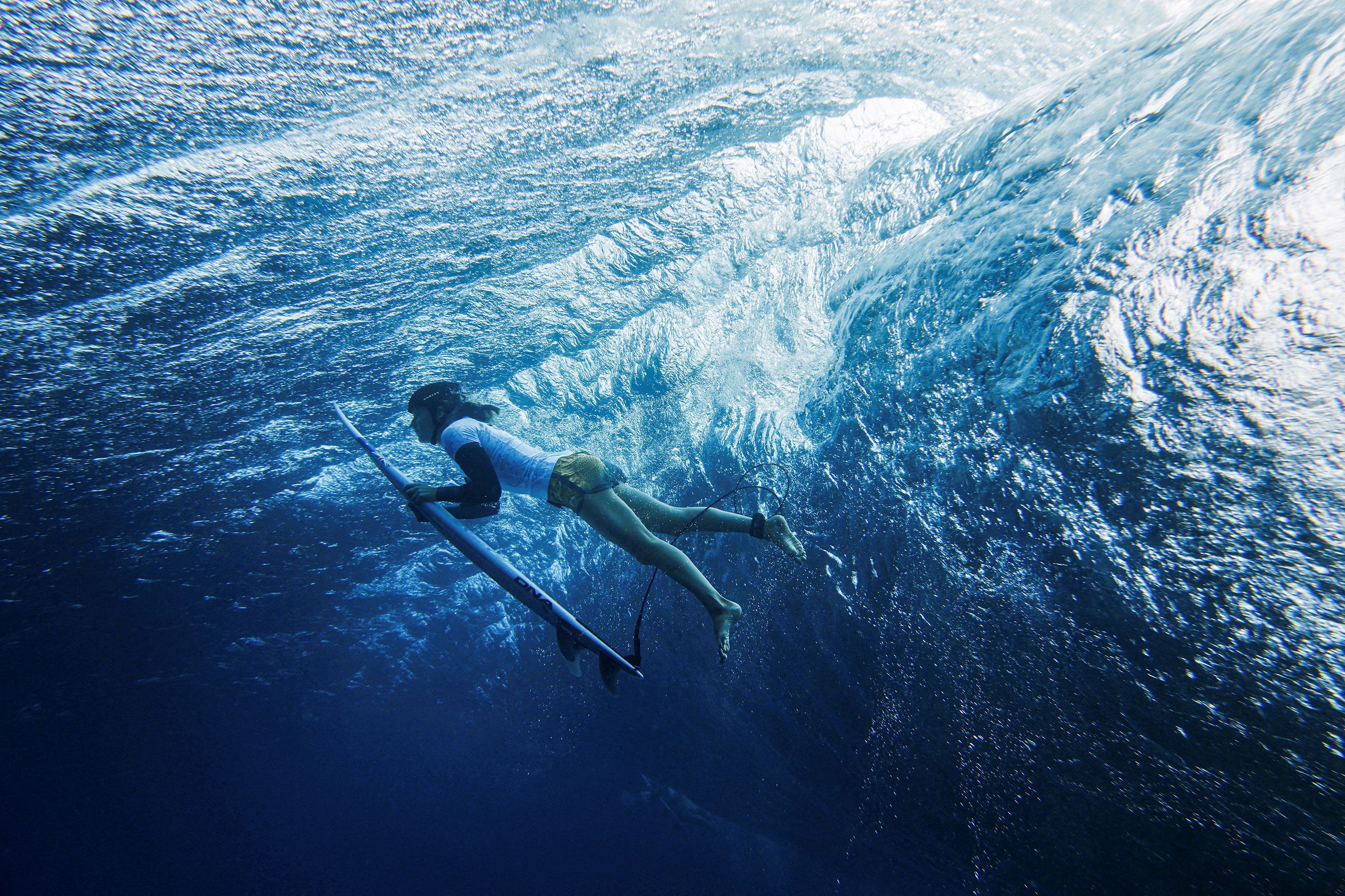 Australian surfer Molly Picklum trains in Tahiti on Sunday, July 21. Tahiti, an island in French Polynesia, will host the upcoming Olympic surfing competition.