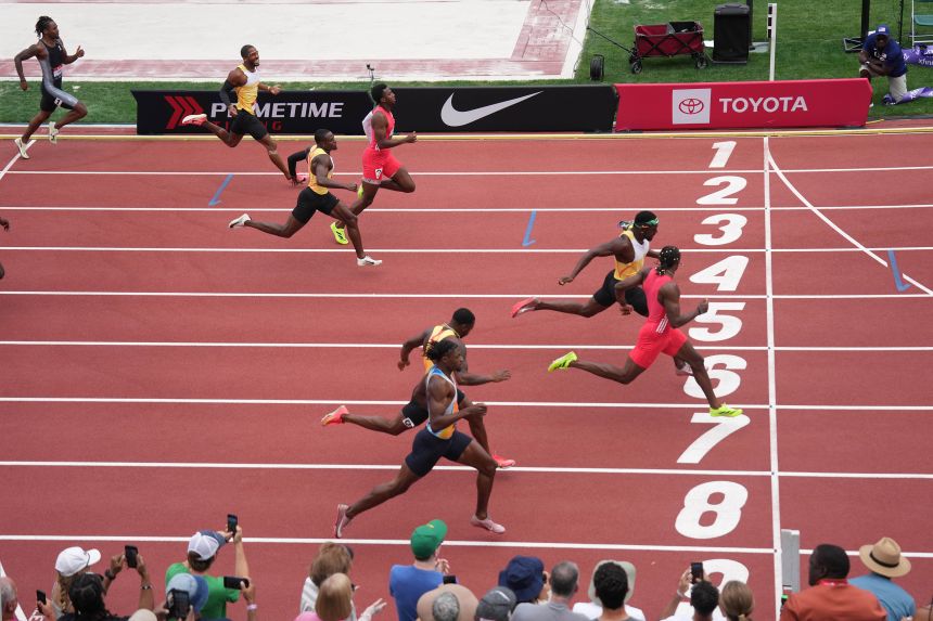 Lyles edges out Bednarek at Eugene's Hayward Field.