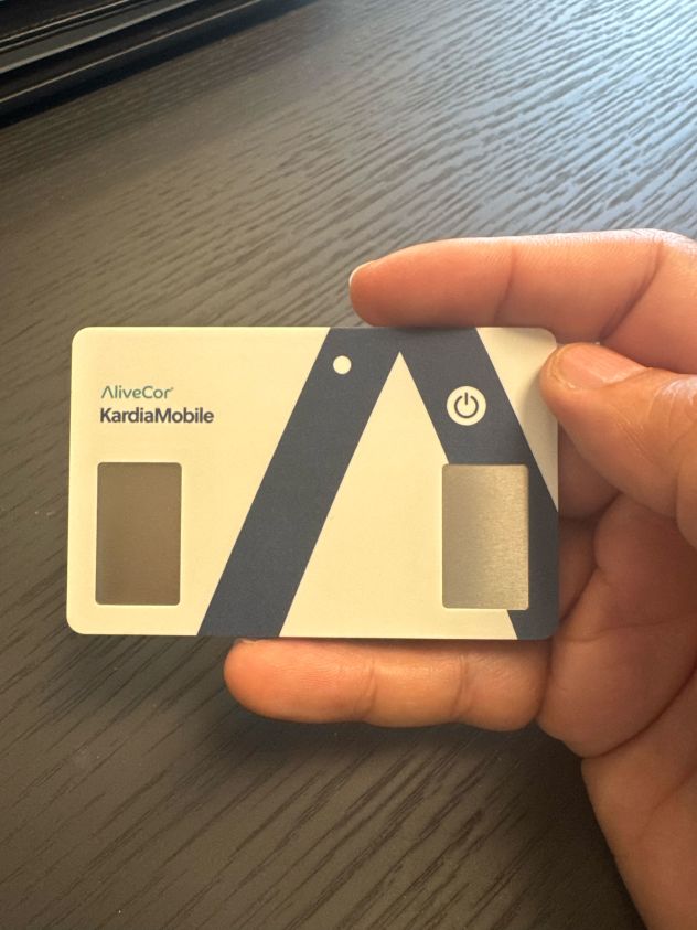 A KardiaMobile card used by Dr. TJ Trad.