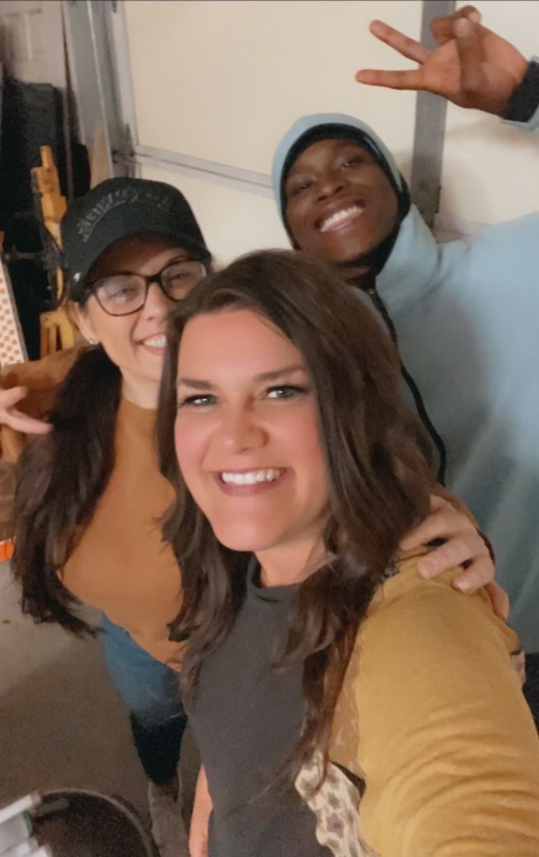 Here's Michelle, Renee and Q hanging out.