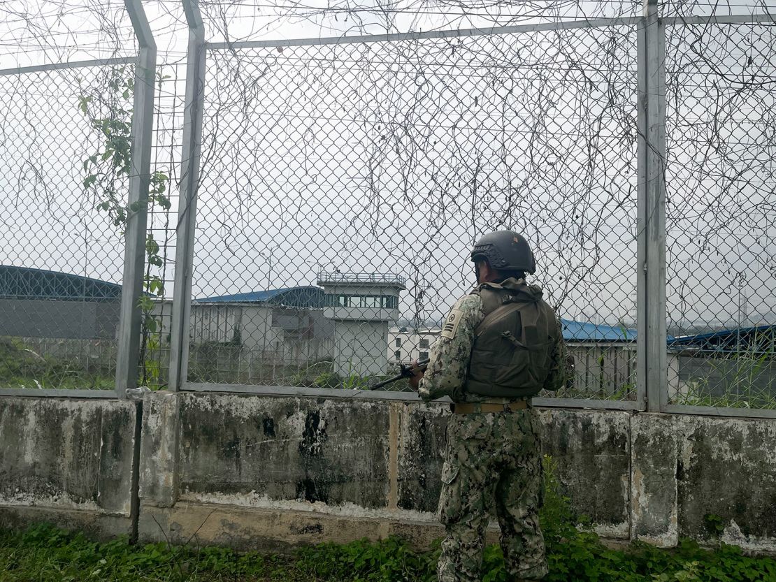 The military guards the outer perimeter of Guayaquil's prison complex, the biggest in the country and the place where Fito was held before his suspected escape.