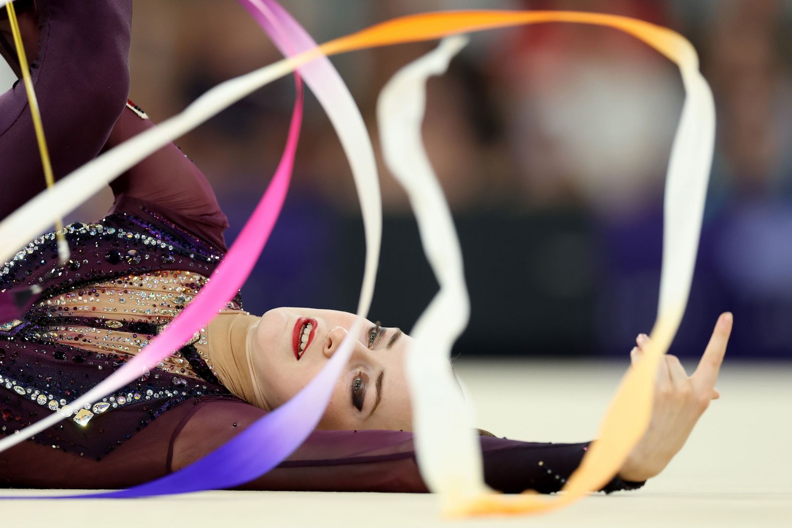 Germany's Darja Varfolomeev, the reigning world champion in rhythmic gymnastics, competes in all-around qualification on August 8.