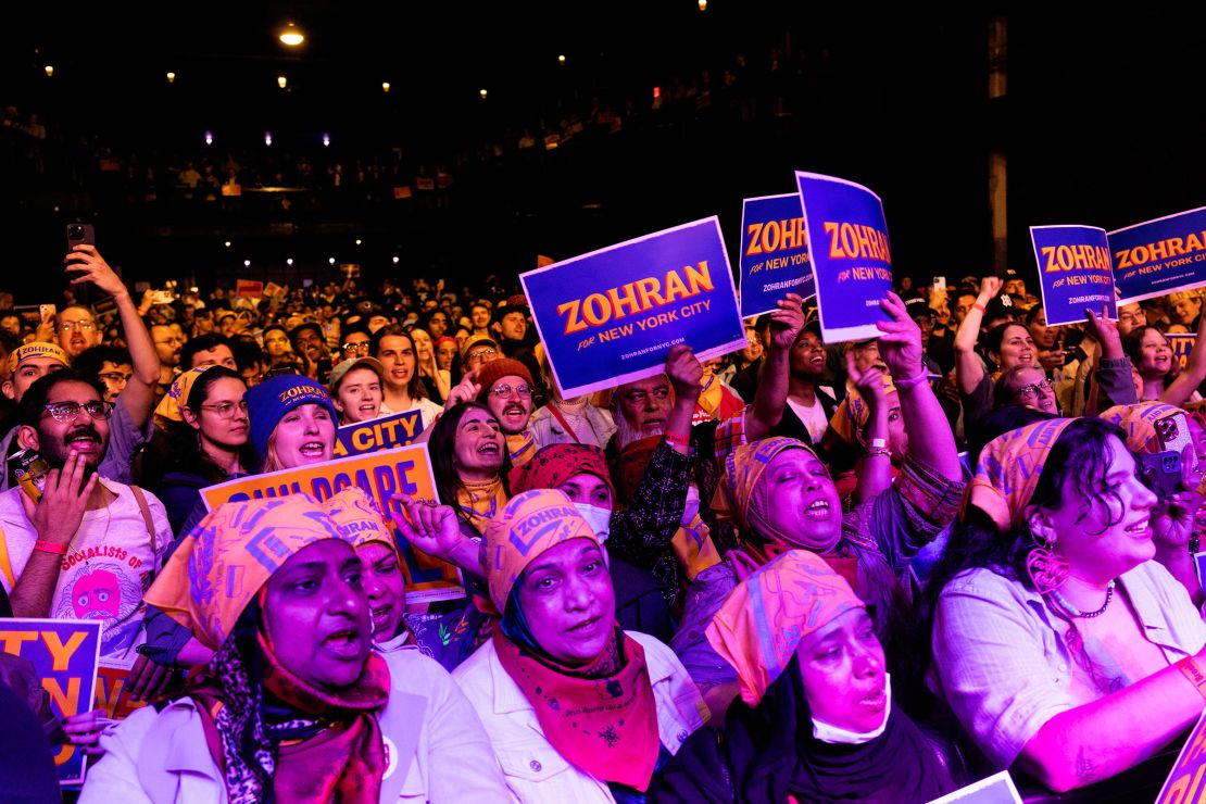 Mamdani supporters attend a rally at a nightclub in Williamsburg on May 4.