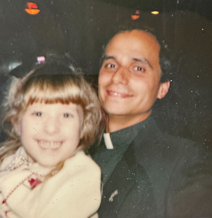 Leo poses for a photo with his niece in this undated photo.