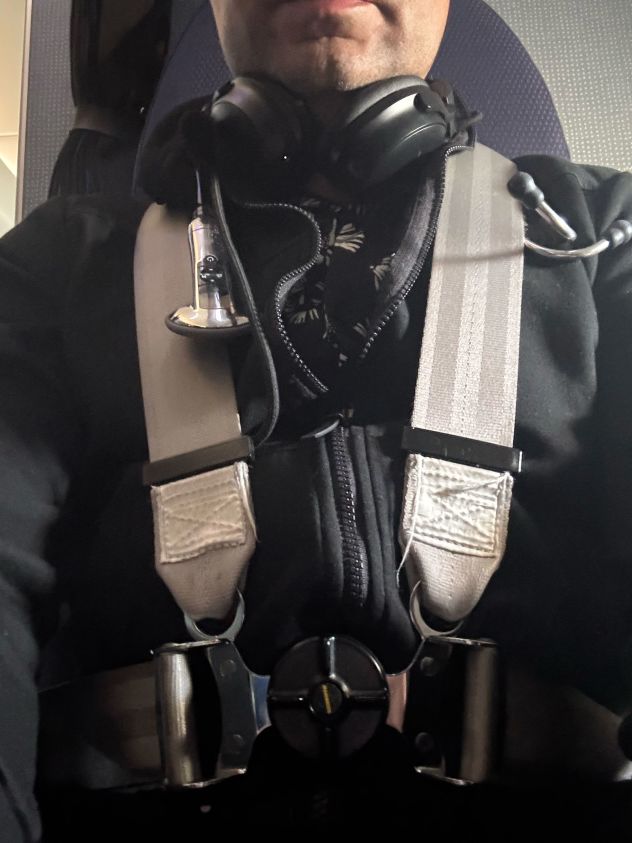 Dr. TJ Trad sat in the jumper seat to give the flight crew updates.