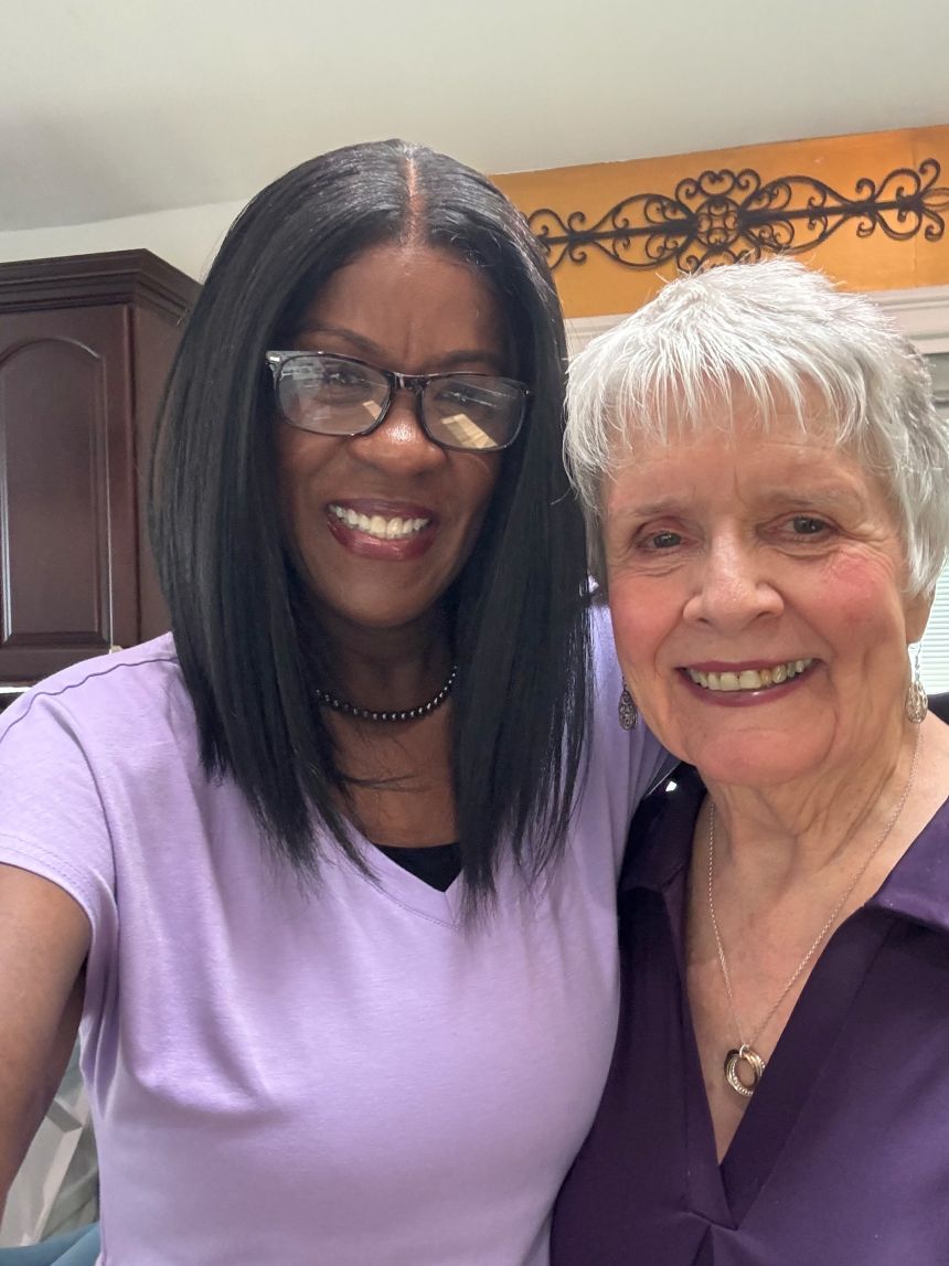 Phyllis Jones and her bestie, Patty Kelly.