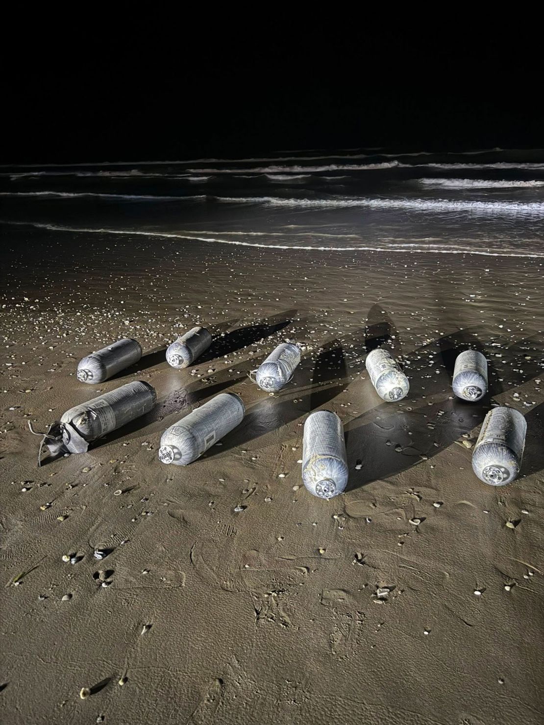 Multiple pieces of rocket debris found on Bagdad Beach in May.