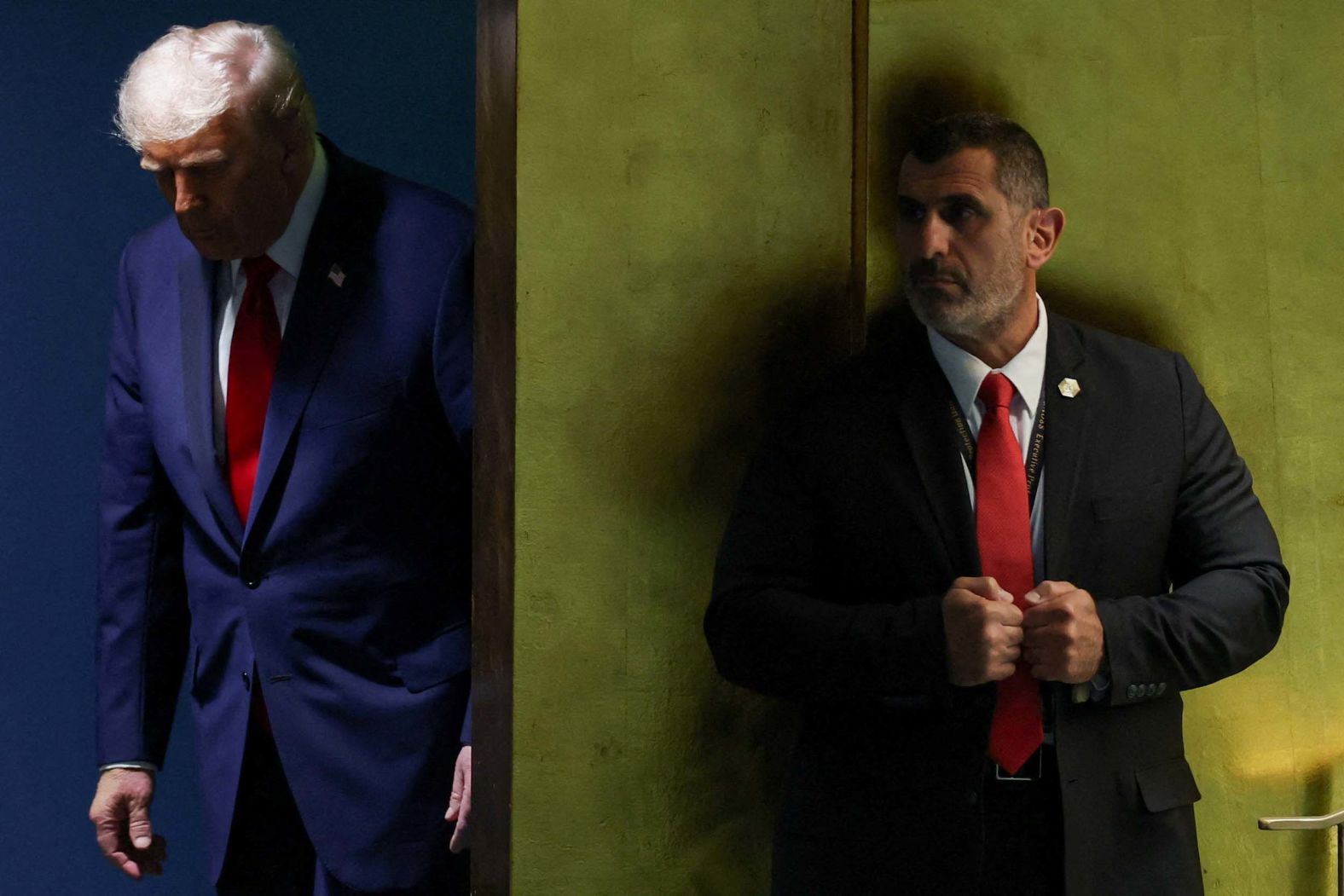 US President Donald Trump, left, prepares to address the United Nations General Assembly in New York on Tuesday, September 23. Trump criticized the UN during <a href="index.php?page=&url=https%3A%2F%2Fwww.cnn.com%2Fpolitics%2Flive-news%2Ftrump-presidency-unga-speech-09-23-25%23cmfwp3kcq00053b6ozxdffvr0">his largely off-script speech</a>.