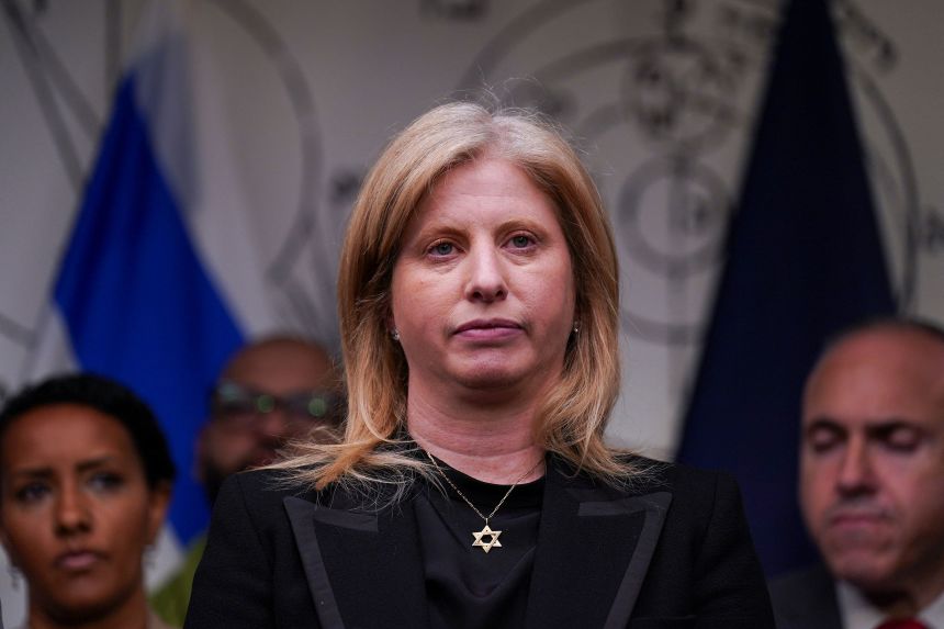 New York City Police Commissioner Jessica Tisch looks on during an event at the Center for Jewish History in New York on May 22.