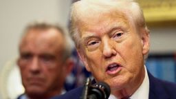 US President Donald Trump makes an announcement at the White House, in Washington, DC, on Monday, September 22.