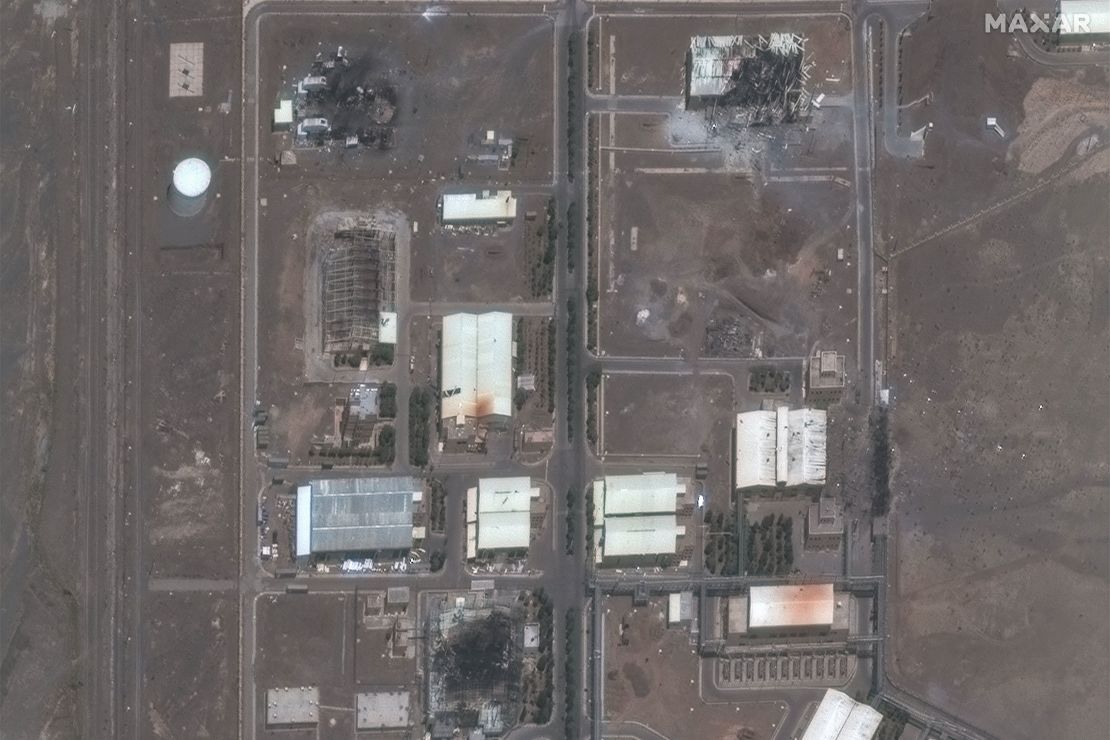 A close-up image shows buildings at Iran's Natanz Nuclear Facility on June 14, 2025, after they sustained heavy damage from Israeli military strikes.