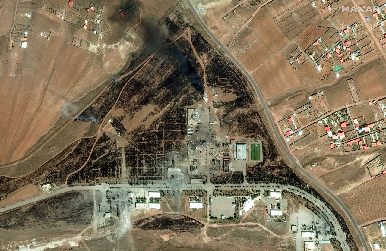 Satellite image shows Tabriz missile base in in Iran after airstrikes on June 17.