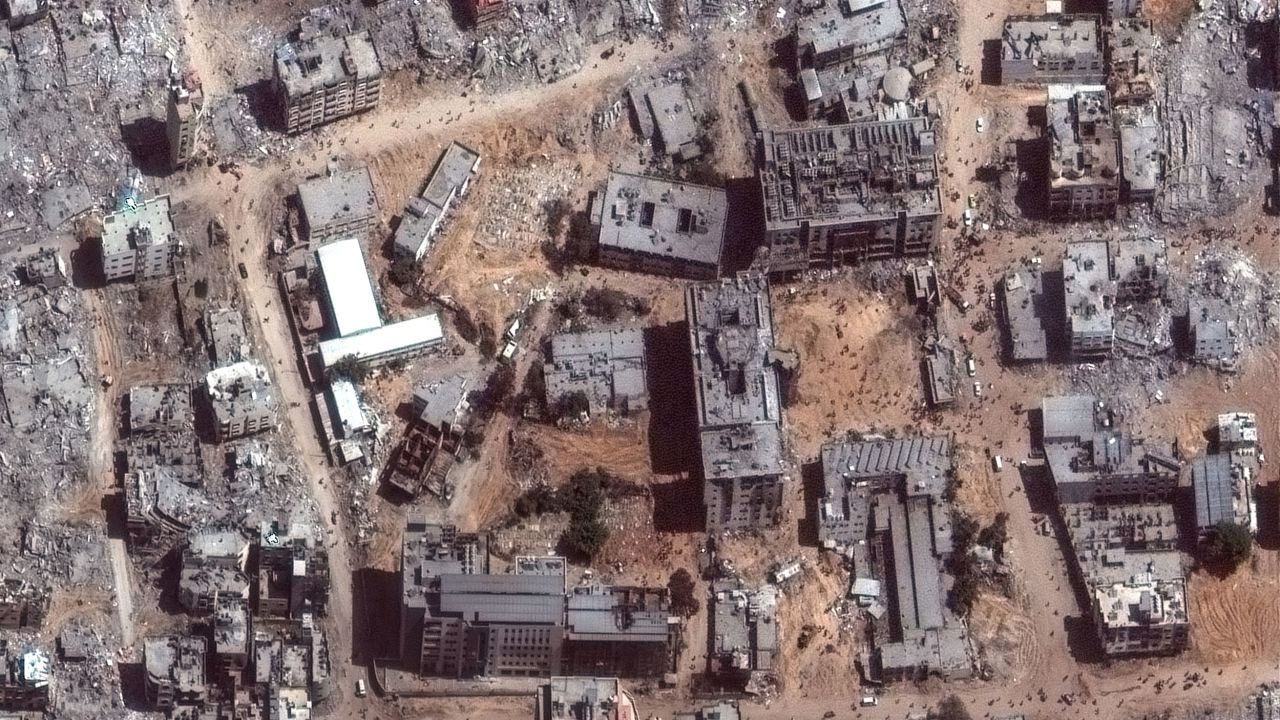 Al-Shifa Hospital is seen from a satellite on April 1, 2024.