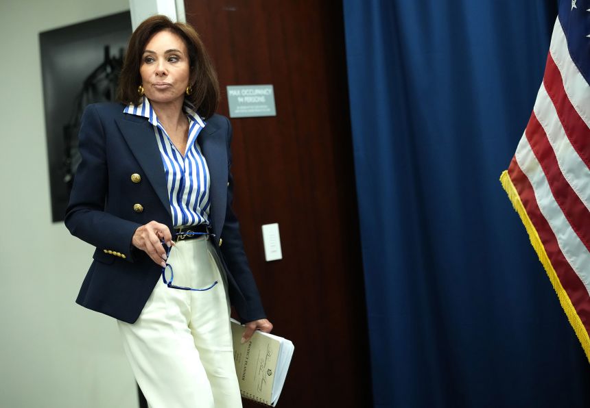 US Attorney Jeanine Pirro arrives for a press conference at the US Attorney's Office in Washington, DC, on September 5, 2025.
