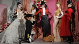 Designer John Galliano poses with his models at the Christian Dior Haute Couture show as part of the Paris Fashion Week Spring/Summer 2010. (Photo by Stephane Cardinale/Corbis via Getty Images)
